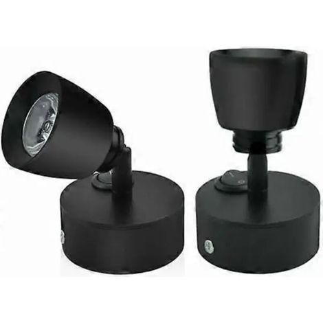 Lot de 2 lampes de lecture LED 12V 3W noires, appliques murales d'intérieur avec interrupteur, 180°, éclairage flexible pour camping-car, bateau, voiture, caravane [DB]