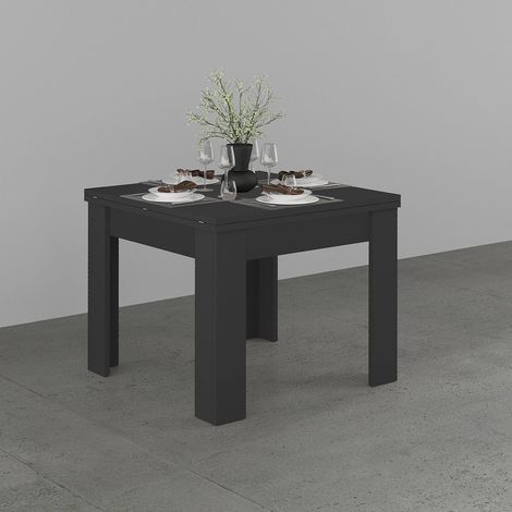 Table de salle à manger extensible 90/180 cm anthracite mat Jessica (1/5)