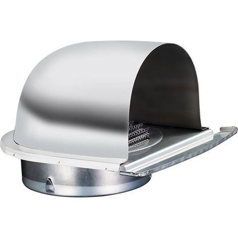 GDHZS- 150mm Grille Aeration de Ventilation Inox, Grille de Hotte Cheminée Ronde Extérieur, Grille D'aération U avec Filet Anti-insectes, Grille Ventilation avec 45° Lamelles, pour Cuisine (1/4)