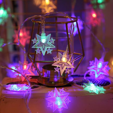 Guirlande Solaire Étoile À Cinq Branches - 40 LED Blanc - Décoration De Noël Intérieur Extérieur - PVC Résistant Aux Chocs - 1 Pièce (1/5)