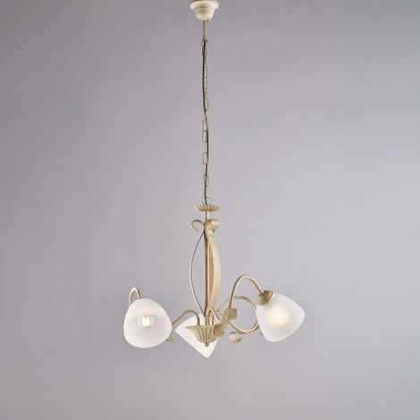 Forgiato Kronleuchter Elfenbein/Gold, 5x E14, Alabasterglas Ø64 cm – BL301-5-AV