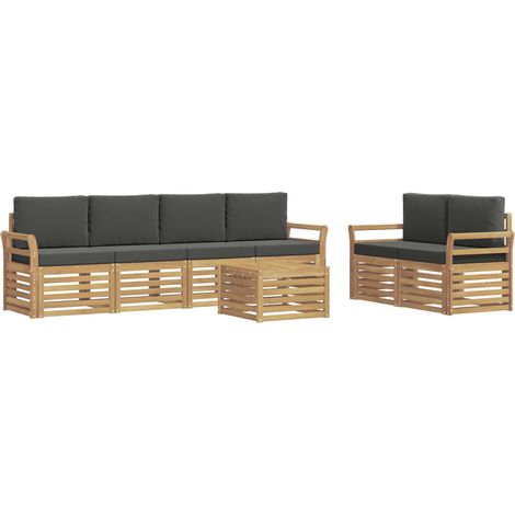 Conjunto de sofás de exterior 7 pcs Blanco y Antracita vidaXL (1/5)