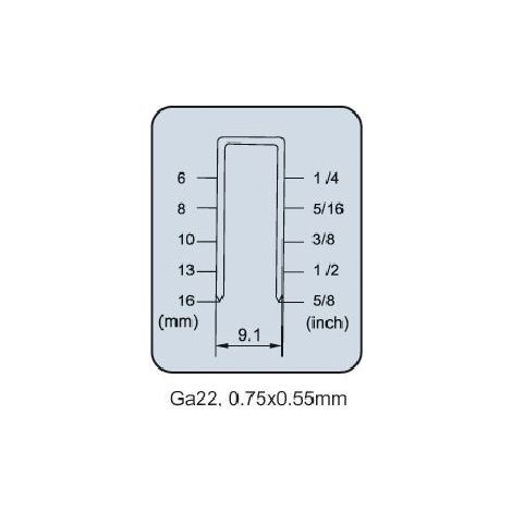 Pistolet à clous pneumatique à code pointes de 80/10mm, lot de 5000 unités (1/2)