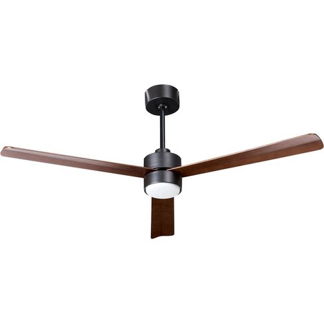 Ventilatore da soffitto moderno con telecomando con illuminazione a LED Materiale sintetico Marrone Jeremy