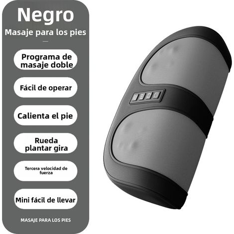 (Noir) Masseur de pieds électrique avec fonctions de chauffage, de pression et de rotation (1/5)