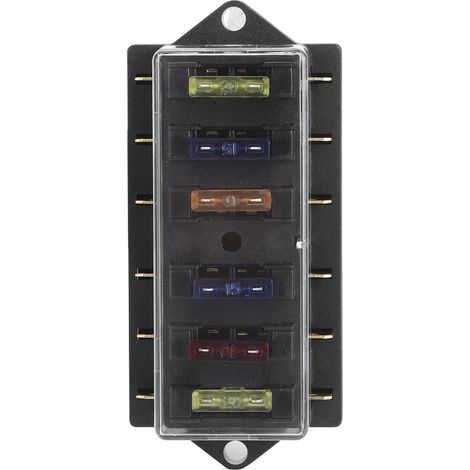 6-way blade fuse box 12-36V 6 inputs 6 outputs with 6 universal accessories for car truck (1/5)