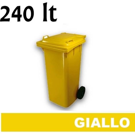 Cassonetto/Pattumiera/Contenitore/Bidone per raccolta rifiuti uso esterno 240lt Giallo