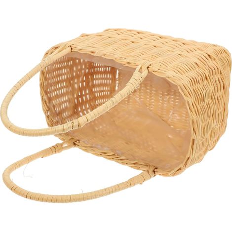 Rattan Bag Flower Basket for Weddings Handmade Decorative