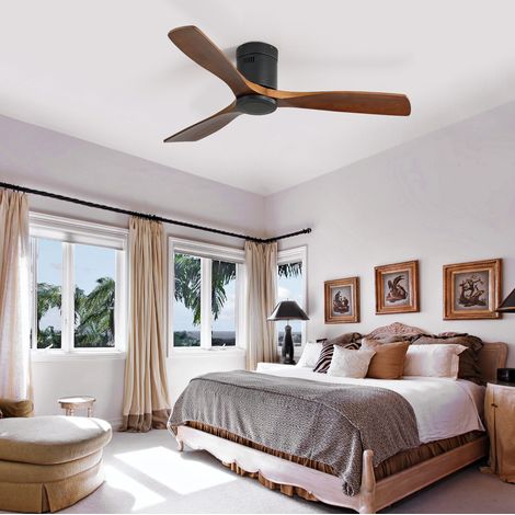 Deckenventilator 132 cm ohne Licht, reversibler DC-Motor, Fernbedienung, Schwarz HAVRYA (1/5)