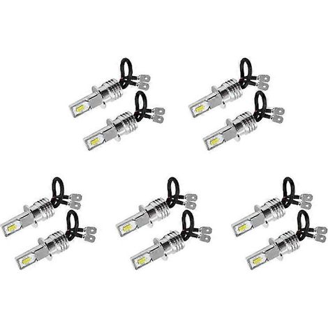 Kit de 10 ampoules LED H3 Super pour phares antibrouillard et feux de route, blanc 6000K, 100W (1/5)