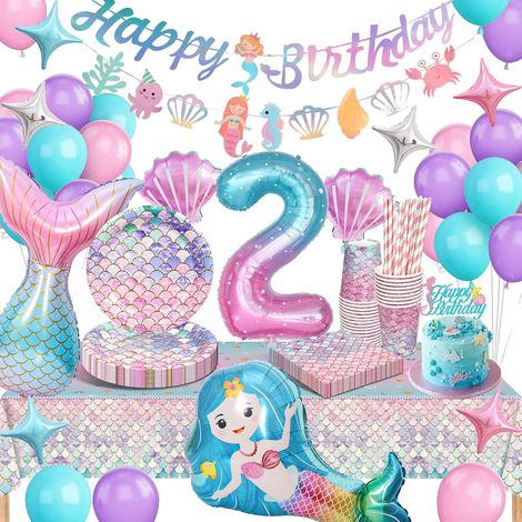 2 Ans Decoration Anniversaire Sirene, Sirene Vaisselle Anniversaire (1/5)