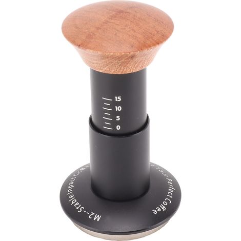 Kaffeetamper mit Skala, ergonomisch, konstanter Druck, federbelastet, für Siebträgermaschinen, 53 mm (1/5)