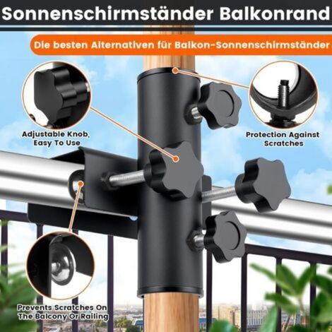 Sonnenschirmständer für Balkon, Terrasse und Garten, Sonnenschirmhalterung aus Metall – Sonnenschirmständer für Balkon, Terrasse und Außenbereich, Ersatzfuß (1/5)