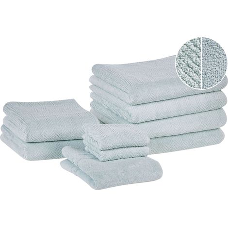 Handtücher 9er Set MITIARO Baumwollfrottee Mintgrün (1/5)