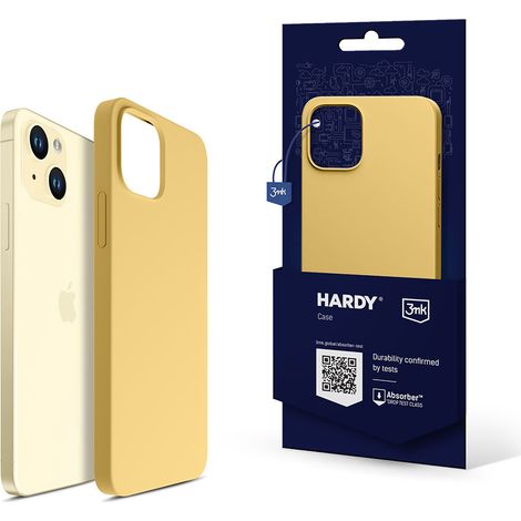 Funda MagCase de silicona resistente 3mk amarilla para Apple iPhone 15 Plus (1/5)