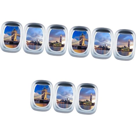 3pièces Autocollant Mural Porthole Pour Fenêtre Décoration Amovible De Paysage Nocturne Pour Garçon Fille Autocollant Adhésif Pour Mur Porte Et Vitrine Pour Maison Et Bureau (1/5)