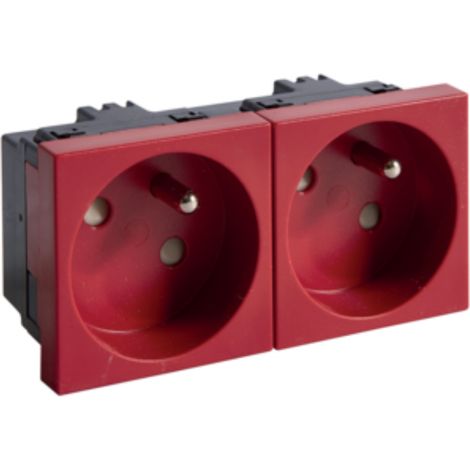 tehalit.GB-EG Presa con/senza 33 gradi doppia 45x45mm senza alogeni rossa EER2333020