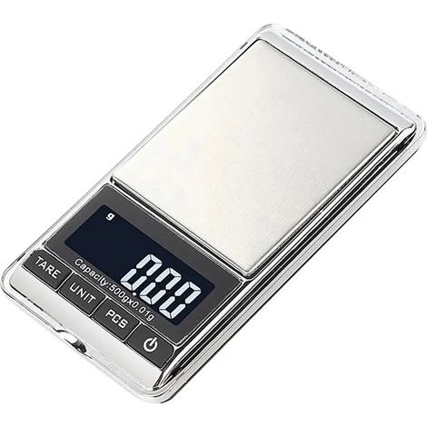 Bijoux de poche de précision et balances de pierres précieuses 500 g/0.01 g - argent (1/5)