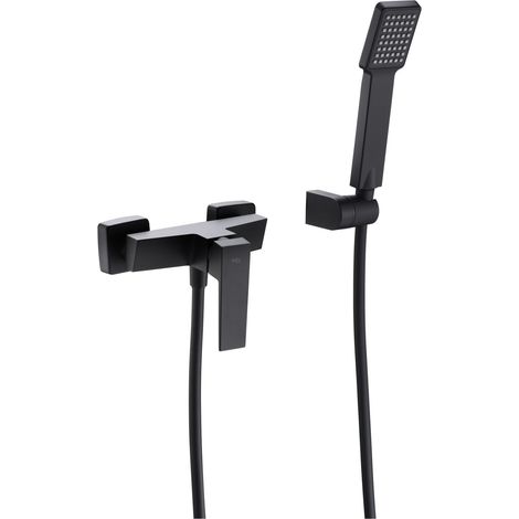 Ensemble de douche avec mitigeur unique  Modèle ART  Couleur noir  Finition mate [ IMEX® ] (1/3)