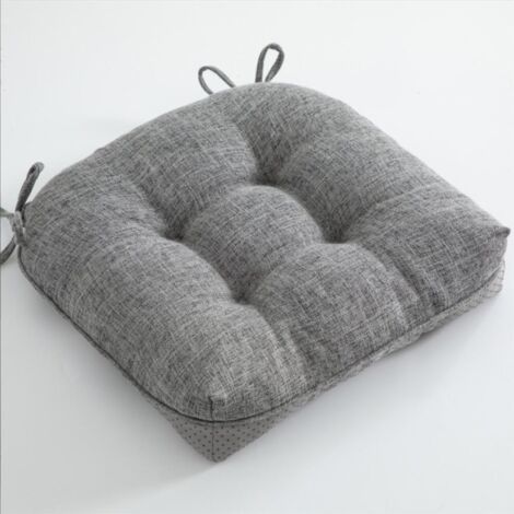 QORVA-gris Lot de 1 coussins de chaise extra épais antidérapants et doux pour chaises de salle à manger avec attaches 40 x 40 x 10 cm. (1/5)