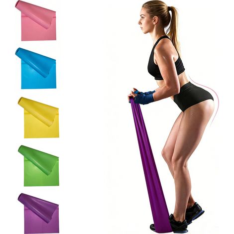 Bande élastique de fitness (1,5 mètre) - Bande de résistance unisexe pour le yoga, le Pilates et le renforcement musculaire (1/5)