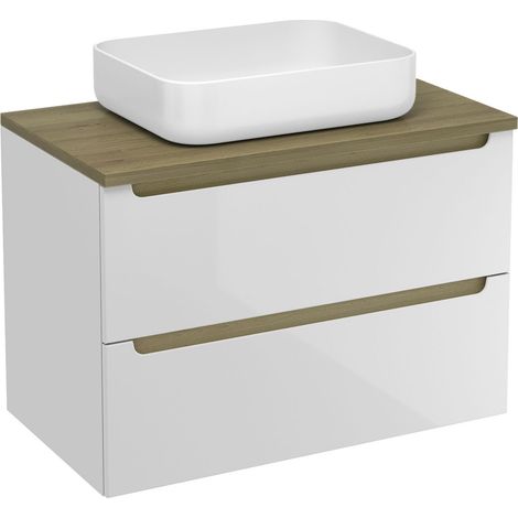 Naturel Mobile bagno Natural Stilla 80x60x45 cm bianco (STILLAD08057DBK)