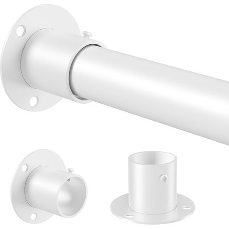 Tringle à vêtements extensible en acier inoxydable avec douilles de fixation pour placard et rangement Noir Diamètre 25 mm 70-90 cm (1/5)