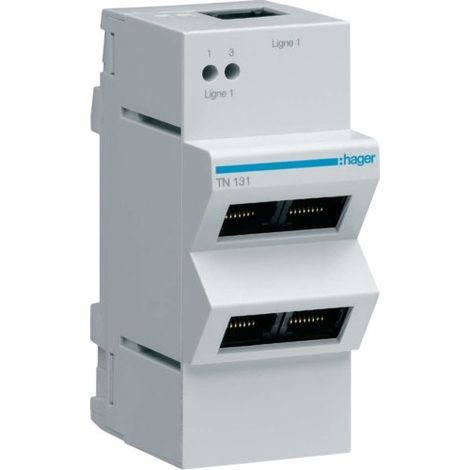 Hager – Coffret de communication 4 sorties RJ45 – Répartiteur téléphonique pour systèmes VDI – Connectique rapide et fiable (1/3)