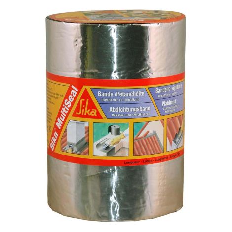 Sika – Bande d'étanchéité bitumeuse auto-adhésive 150mm x 3m – Couleur aluminium – Résistante aux intempéries et UV – Application simple sans outils