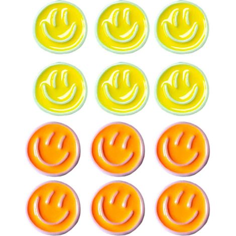 12 aimants pour réfrigérateur, résine, motif sourire, 10 mm, usage cuisine bureau salle de classe (1/5)