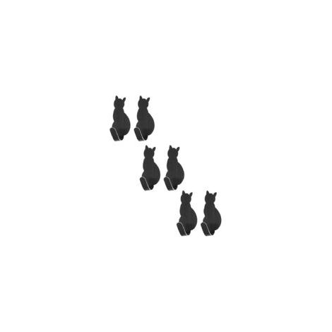 6 ganci da parete per gatti, ganci appendiabiti adesivi in acciaio inox, ganci portasciugamani in metallo, adesivi e impermeabili, design a forma di gatto