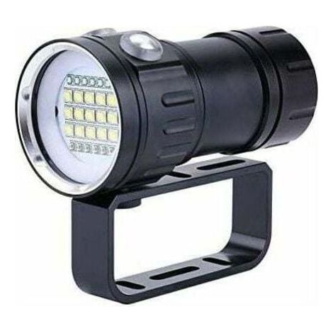 Lampe de plongée sous-marine - IPX8 étanche - 18000LM - Résistante jusqu'à 80 mètres de profondeur - Idéale pour la photographie et la vidéo sous-marines