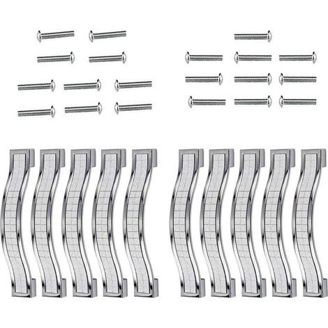 10Pcs Crystal Rhinestone Alloy Drawer Pulls Handles for Dresser Kitchen Cabinet Cupboard, Silver, 128MM-10PCS