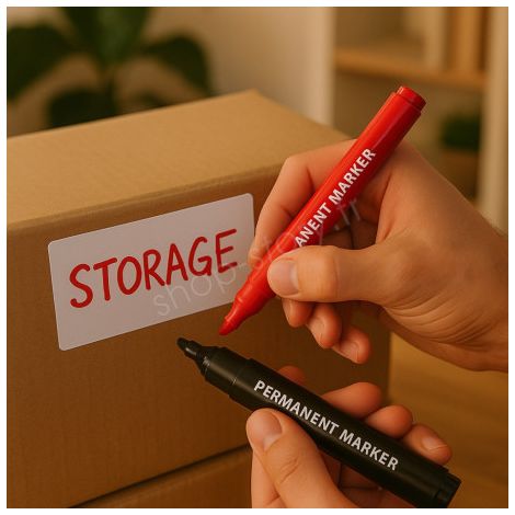 Lot de 2 Marqueurs Permanents Rouge et Noir pour Écriture et Marquage sur Toute Surface (1/5)