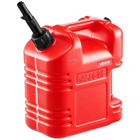 Bidón de Gasolina de 9,5 L, Tanque de Combustible de HDPE y PP, con Pico y Escala, Caudal Máximo de 15 L/min, a Prueba de Fugas, para la Mayoría de Autos, Motocicletas, ATV, UTV, Rojo, 1 Pieza (1/5)