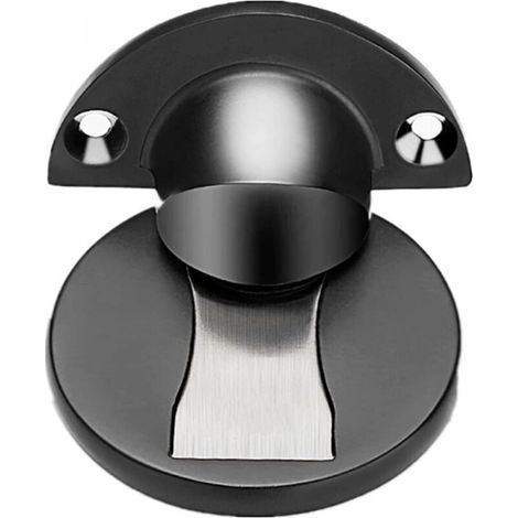 Tope de puerta invisible, sin necesidad de perforar agujeros, tope de puerta anticolisión para suelo, imán potente en la parte superior de la puerta, negro, 2 unidades (1/4)