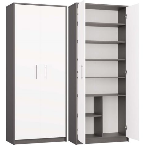 PARLA – Armadio moderno 6 ripiani – 180x74x35 cm – Mobile contenitore – Armadio per ufficio (1/5)
