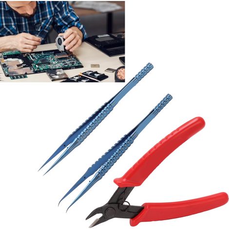 Kit d'outils de réparation électronique, pinces à épiler, pinces coupantes, réparation électronique et électrique (1/5)