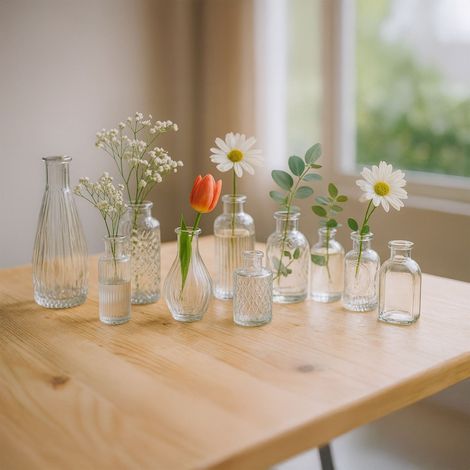 Set di 10 vasi decorativi in vetro testurizzato (1/5)