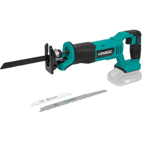 VONROC Scie à guichet sans fil 20V - 3 lames de scie incluses - Batterie et chargeur exclus