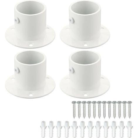Lot de 4 Supports de tige, Acier inoxydable, Réglable, Base épaissie, Charge lourde, Pour armoire rideau douche