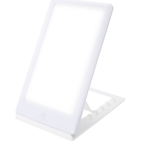 Lampe de luminothérapie SAD simulant la lumière du jour naturelle, idéale contre la dépression saisonnière, éclairage thérapeutique 10000 lux, usage quotidien.