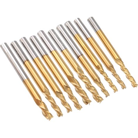 Jeu de 10 fraises à surfacer trois dents, carbure plaqué titane, pour défonceuse et usinage de précision. (1/5)