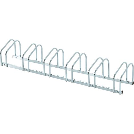 HOMCOM aparcamiento para 6 bicicletas soporte de acero para aparcar bicicletas en el suelo o pared estacionamiento para interior exterior 179x33x27 cm (1/5)