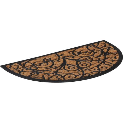 Maison Exclusive - Fußmatte Halbrund 45x75 cm Gummi und Kokosfase
