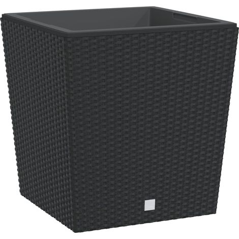 Macetero elevado para plantas y flores para terraza jardín e interior desmontable 37/64 L ratán PP antracita 020038607 (1/5)