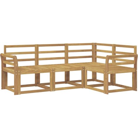 Outdoor-Sofagarnitur 4 pcs Weiß 190 x 130,5 x 73 cm vidaXL (1/5)