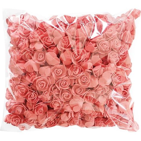 50-teiliges DIY-Bastelset mit Schaumstoffrosen und -herzen, Nude-Rosa – geeignet für künstliche Blumenarrangements, inklusive Schaumstoffbär
