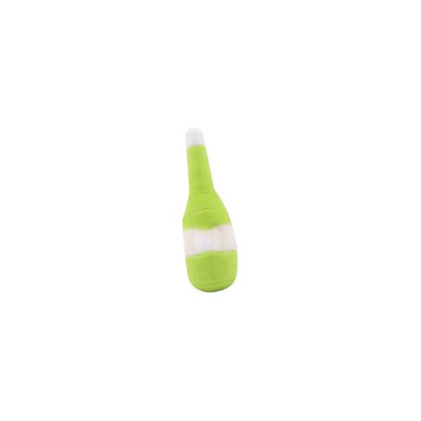 Jouet en peluche pour animaux de compagnie en forme de bouteille de vin, résistant aux morsures, pour soulager l'ennui et le grincement des dents chez le chien, vert herbe. (1/5)