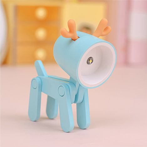 Lampe de Table Animal Ludique LED 3x6x8cm Bleue Réglable avec Support pour Smartphone pour Chambre, Bibliothèque et Maternité (1/5)